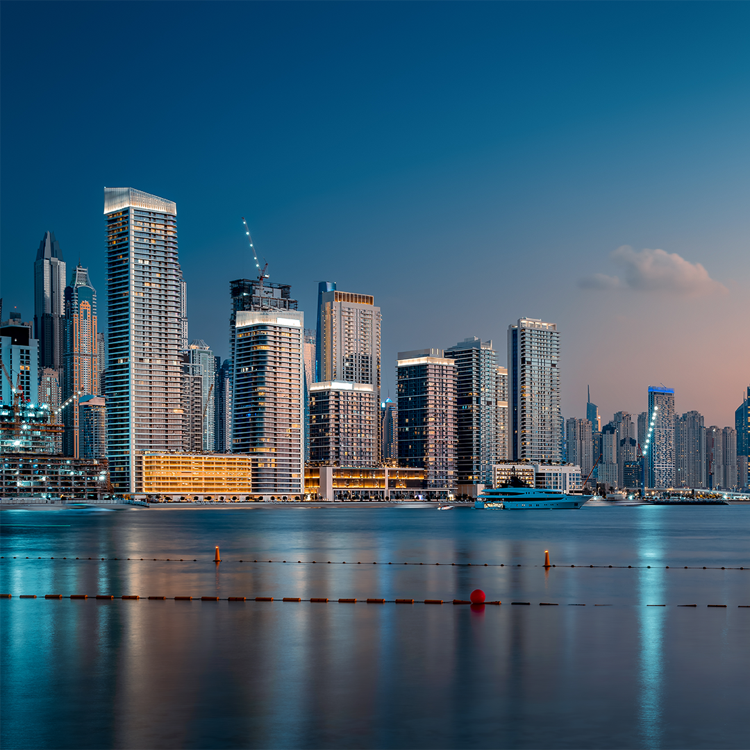 Dubai skyline with modern skyscrapers representing the Dubai real estate market and property investment opportunities in 2026
